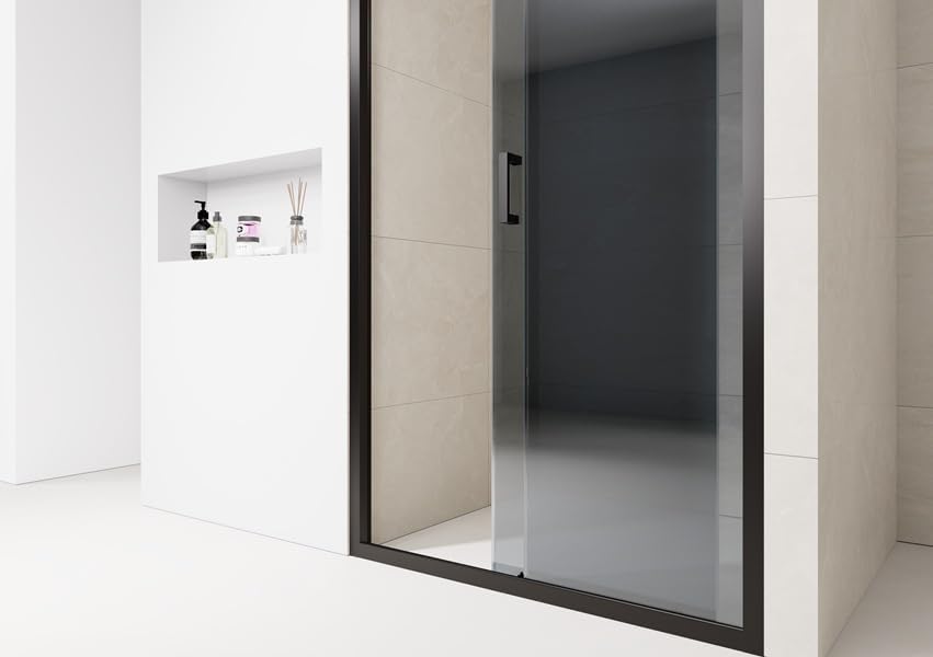 Bathroom Sliding Door Shower Enclosure Screen Walk in 6mm Glass Door Cubicle (Dark Grey Tint Glass, 900mm)