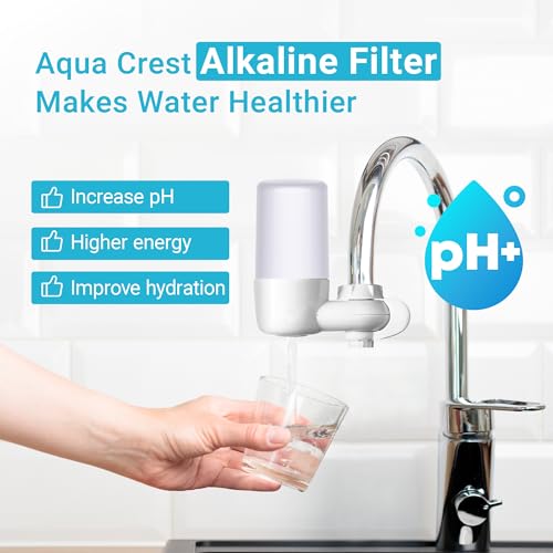 Image of AQUA CREST 7027W Alkaline Faucet Water Filter, Replacement for Brita Filter, Brita Filter Replacement, 36311 On Tap Water Filtration System, FR-200, FF-100, Increase PH, 2 Pack