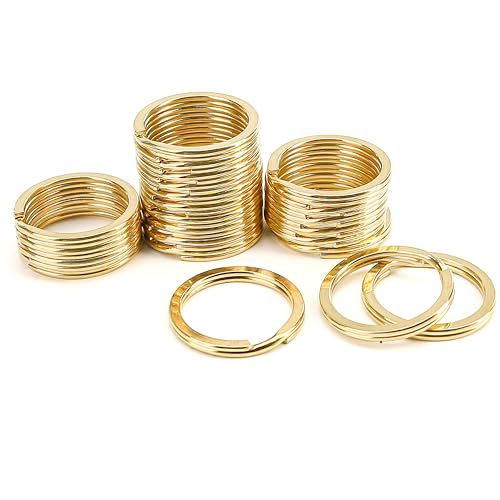 20 PCS Brass Flat Split Key Rings, 25mm (1