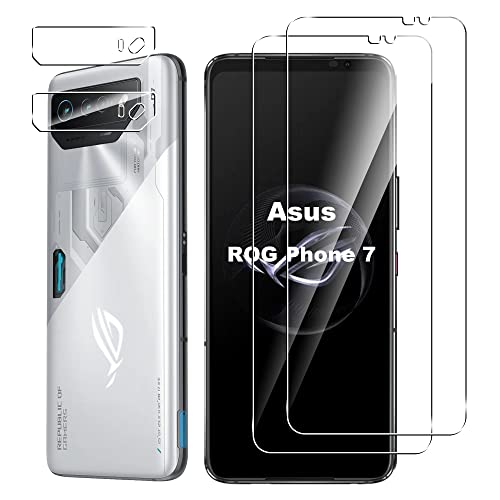 Suttkue For Asus Rog Phone 7/7 Pro/7D/7 Ultimate Screen Protector With Camera Lens Protector,9H Hardness Anti-Scratch Tempered Glass Flim,Case Friendly,Anti-Fingerprint,Anti-Scratch (2+2 Pack) #TOP5