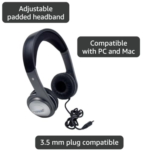 Image of Egghead EGG-IAG-3001-SO-10 Cushioned Headband Stereo Headphones, black /Silver (Pack of 10)