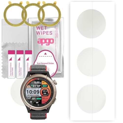 apgo 3x hidrogel MATTE protector de pantalla para Amazfit Cheetah Pro, película de hidrogel, flexible, TPU suave con capa de posicionamiento de fácil instalación.