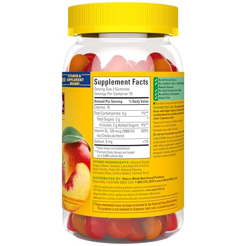 Nature Made Vitamin D3 5000 IU per Serving, 150 Vitamin D Gummies - image 8
