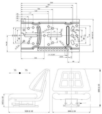 Vorkheftruck/Maaierstoel PVC2ST John Deere Tractorstoel Met Hogerugleuning P 010874173992