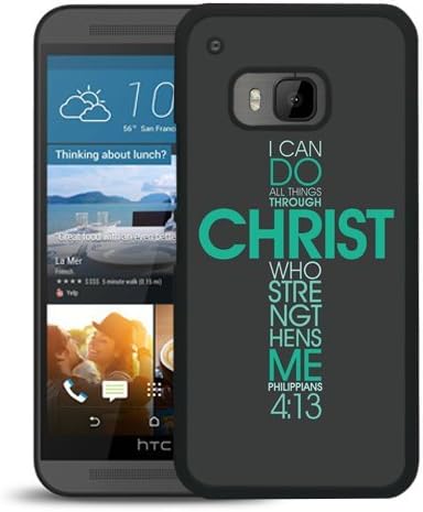 Philippians 4 13 Bible verse black for HTC ONE M9 Phone Cover