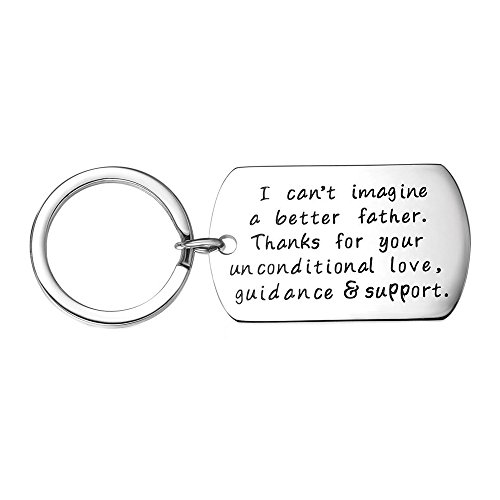 CJ&M Dad Keychain,Father's Day Gift - I Can't Imagine a better father, Dad Gift, Father Keychain,Gift for Dad from Daddy's Girl or Boy