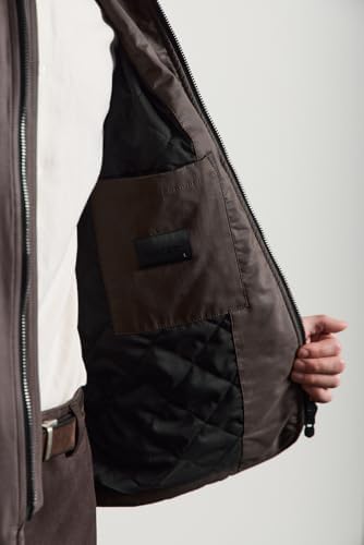 Erkek Kadife Yakalı Mont Ceket Kahverengi – Kapitone Astarlı, Yeni Sezon Şık Tasarım - 4220DNGR - Görsel 6