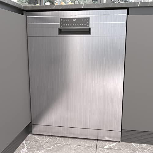 Silver Stainless Steel Contact Paper 15.7"X393" Wallpaper Peel And Stick Wall Paper Waterproof Easily Removable Self-Adhesive Film Wall Covering For Metal Surface Kitchen Cabinet Refrigerator #TOP2