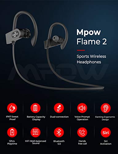 Mpow FLAME2 Bluetooth Headphones Sport, 12Hrs