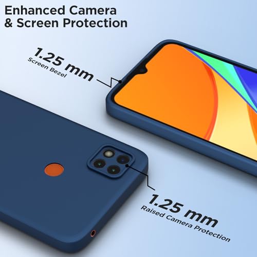 Image of Outlouders Back Cover for Redmi 10A / 10A Sport /Redmi 9 /9 Activ / 9C / Poco C31 | Camera Protection | Durable Soft Matte Silicone Bumper Case (Blue)