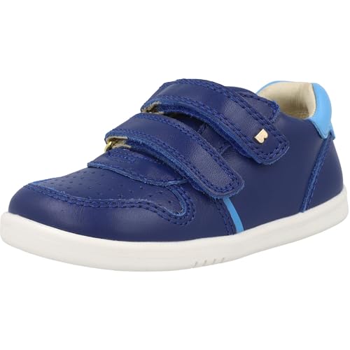 Bobux Riley Blueberry Trainers Leather with Double Straps and Padded Collar for Kids