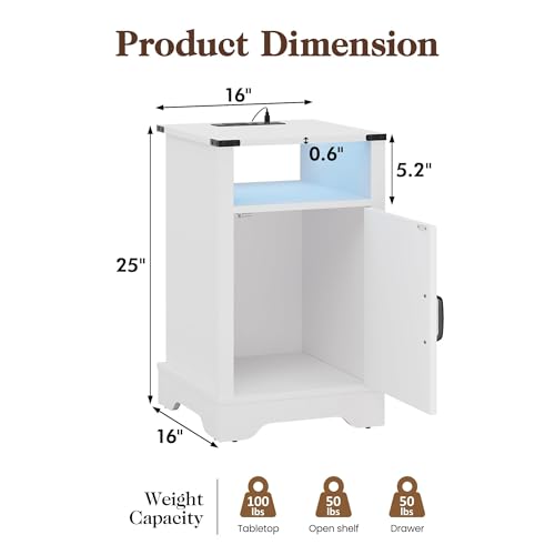 Royalcraftfarmhousenightstandsetof2whitenightstandwithledlightsandchargingstationbedsidetablesetof2withstorageanddoorwoodnightstandforbedroomhomeofficewhite Urban Country Home Decor Royalcraft farmhouse nightstand set of 2 white night stand with led lights and charging station bedside table set of 2 with storage and door wood night stand for bedroom home office white urban country home decor
