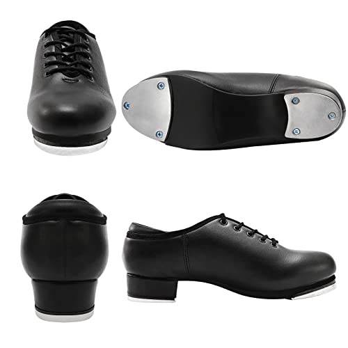 Child Jazz Tap Dance Shoes for Unisex Girls and Boys, Black3