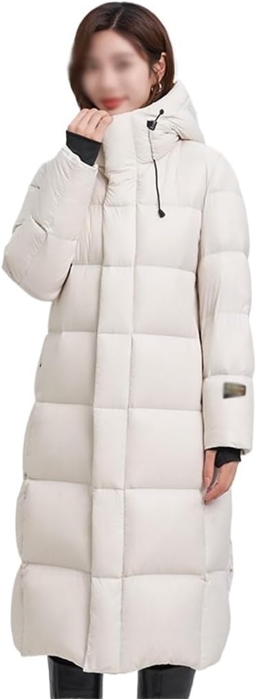 Women Down Jacket Warm Obsidian Series Goose Down Knee-length Extreme Cold Thickened