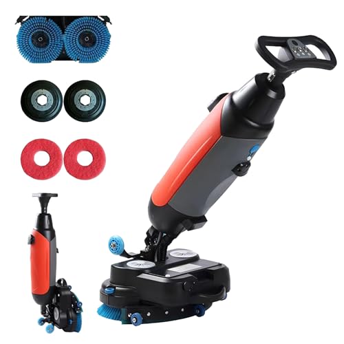 LADECNERHT Walk Behind Floor Scrubber Dryer, with 17" Scrub Path,