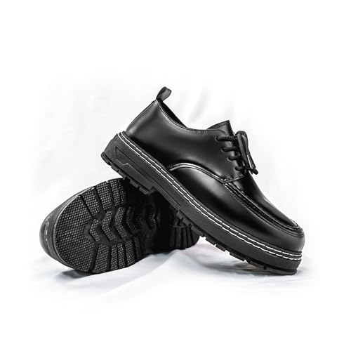 Men's Retro Platform Dress Shoes Leather Lace Up Business Oxfords Casual Derby Men Shoes2
