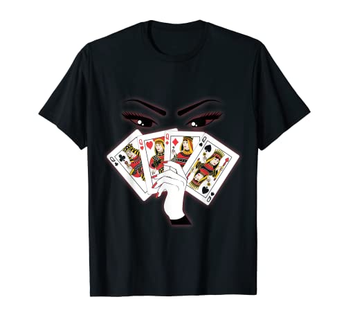 Retro Highlights Todas Las Reinas Jugando Sus Cartas De Mano Camiseta