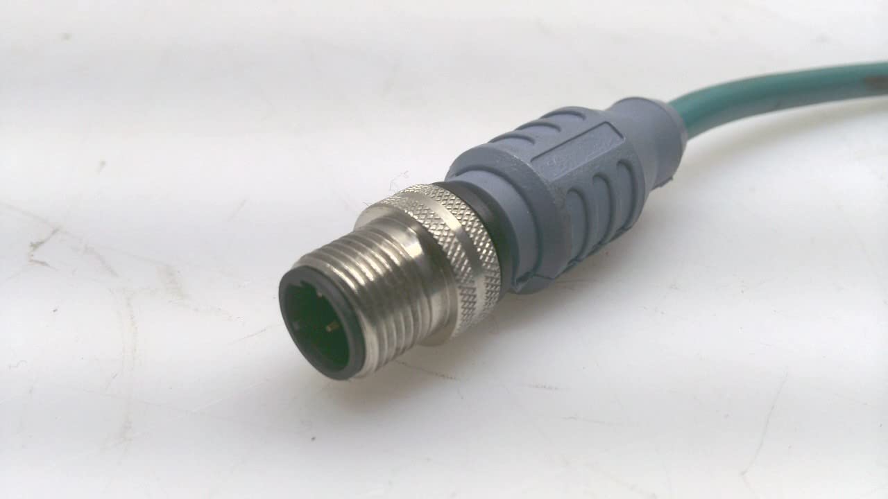 TURCK RSSD PSGS 4M 4413-1M 0.5M Teal Cable, -40 to 75 C MAX, 4413-STRANDED Shielded 4X26AWG, Black Connector Body Color, ETHERNET Patch Cords, IP67., M12 to M8 Male CONNECTORS, Teal TPE Cable Jacket,