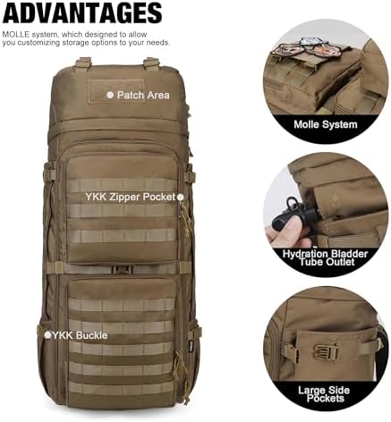 Amazon.co.jp: Mardingtop 75L ミリタリー内部フレームバックパック