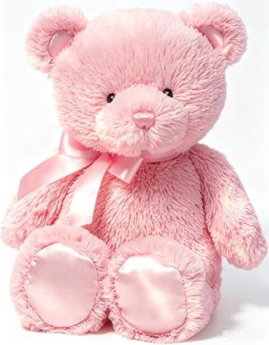 Image of Bodeshis 30 cm Pink Teddy Bear Medium, Soft Stuffed Animal for Emotional Support and Daily Comfort, Travel Companion and Bedtime Cuddling Partner, Thoughtful Gift for Special Occasions