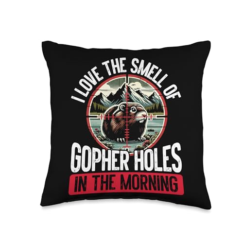 Gopher Hunting Adventure Wilderness Minnesota Season Throw Pillow