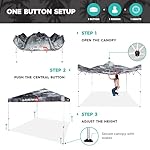Quiksilver 10x10 Pop Up Canopy – UPF 50+ Outdoor Beach Tent with One-Push Setup – Portable Shade Shelter for Beach, Tailgate, Festivals, Camping – Water-Resistant Folding Gazebo with Wheeled Bag - Image 3