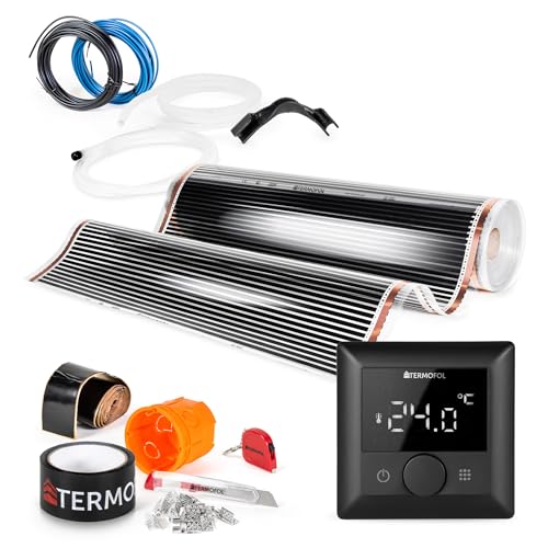 Termofol Riscaldamento Elettrico a Pavimento Set - Kit con Termostato H5, Potenza 140W/m² - 10 m² - Ausiliario