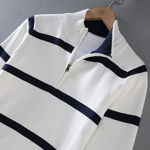 JEShifangjiusu Men'S Quarter Zip Up Sweaters Casual Knitted Mock Neck Polo Sweater Slim Fit Long Sleeve Pullover Sweatshirts3