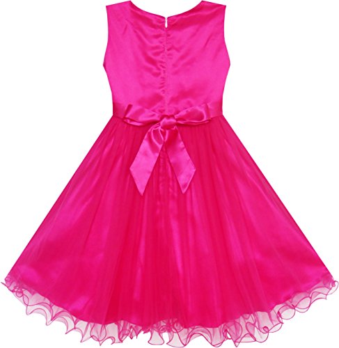 Sunny Fashion Flower Girls Dress Lace Pearl Flowers Pageant Wedding Tulle2