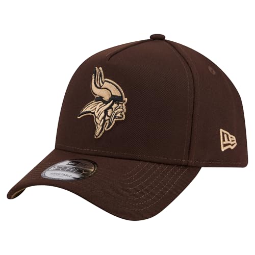 New Era Men's Dark Brown Minnesota Vikings Burnt Wood A-Frame 9FORTY Adjustable Hat