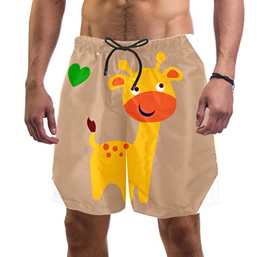 Short de plage à séchage rapide JDEZ avec motif girafe mignonne