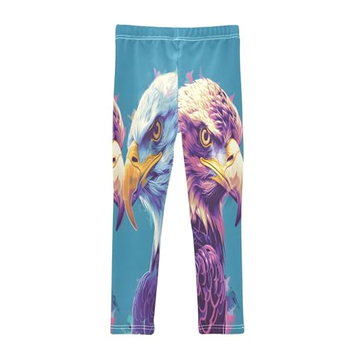 Toddler Girls Leggings Printed Yoga Pants Leggings Gold White Eagles for Kids2