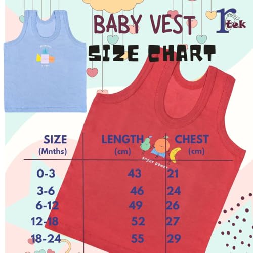 Image of REVOLTEK Printed Vest baniyan Cotton Inner wear for Baby wear Sleeveless Undershirts for Kids Sando ganji Tank-Tops Toddler Girls /Boys Colors Pack of 6