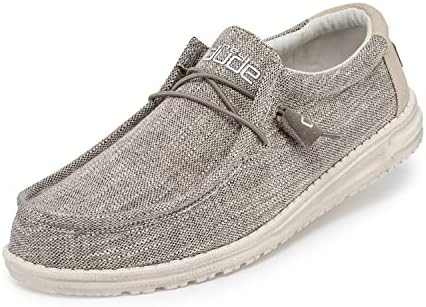 Hey Dude Men's Wally Woven Beige Size 10 | Men’s Shoes | Men's Lace Up Loafers | Comfortable & Light-Weight
