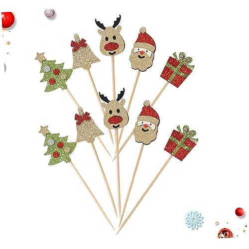Abaodam 10 Pcs decoração de bolo de natal topo de bolo árvore de natal enfeite de árvore de natal es