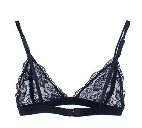 URBAN K Womens Semi Sheer Lace Sexy Bralette2