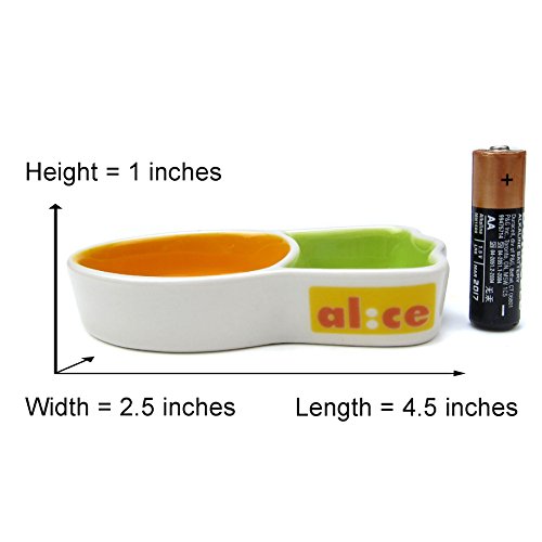 Alfie Pet - Rhys Ceramic Food and Water Bowl for Small Animals Like Dwarf Hamster and Mouse