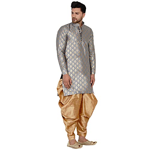 Image of Veera Paridhaan Men's Banarasi Full Sleeve Printed Long Straight Kurta
