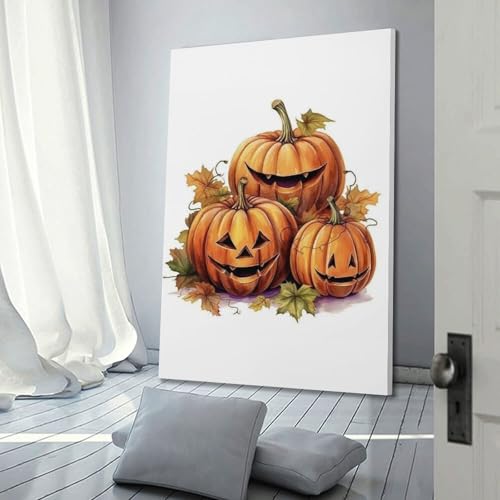 Affiches Halloween citrouille d'automne QXYUIN déco murale salon 40x60 - 3