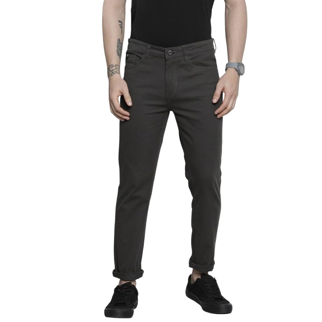 the indian garage co Men's Mid Rise Slim Fit Chinos-picture-36