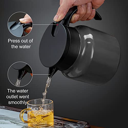 Jarra de café aislada de acero inoxidable, termo de 1000 ml negro con tetera desmontable 7