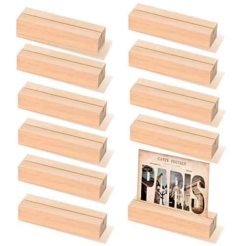 XUEZHE 10 STÜCKE Tischkartenhalter aus Holz, Tischnummernhalter aus Holz, Ständer, Bildhalter, Kartenhalter aus Holz für Zuhause, Hochzeit, Party, Dekoration, Fotoanzeige Cover