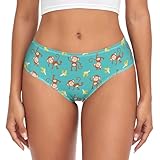 JHKKU Women's Monkey Banana Underwear Classic Briefs Soft Breathable Bikini Hipster Panties M
