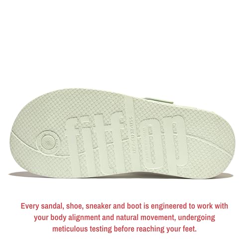 Image of FitFlop Womens iQushion Rubber Flip-Flops with Contoured Footbed for Walking, Lightweight Ergonomic Flip Flop Sandals with Arch Support and Foot Impact Pillows