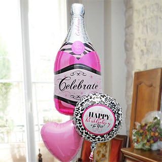 Amazon Co Jp 即日発送対応 誕生日 バルーン 電報 シャンパン ボトル ピンク 152 Birthdayダマスク ヘリウムガス入り3個 本 Amazon Co Jp 即日発送対応 誕生日 バルーン 電報 シャンパン ボトル ピンク 152 Birthdayダマスク ヘリウムガス入り3個 本