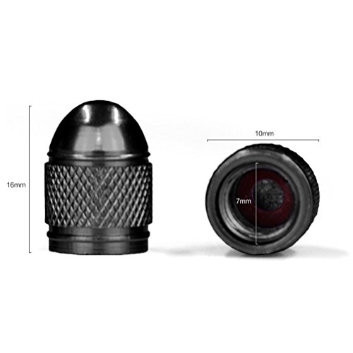 Black Bullet Dust Caps - Set of 4 | Universal Fit for Car, Bike, and Motorbike Tire Valve Stems | Durable, Stylish Valve Stem Covers for Protecting Against Dirt and Debris | Easy to Install & Remove