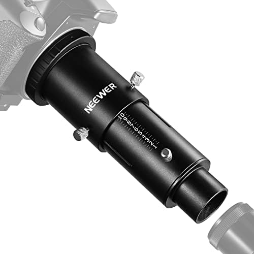 NEEWER 1.25 Variable Telescope Camera Adapter & 1.25" Extension Tube Kit, Compatible with Canon DSLR Cameras & Telescope Eyepiece for Prime Focus and Eyepiece Projection Astrophotography