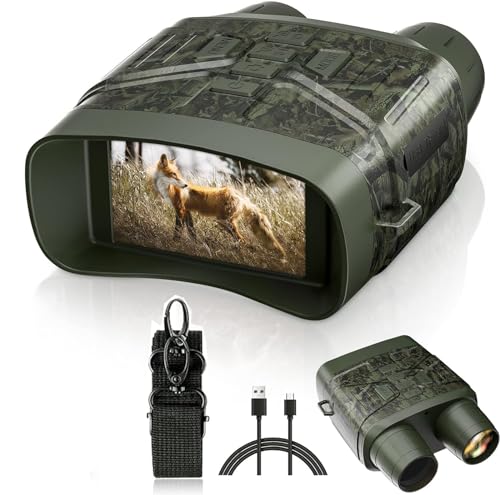 SPOFLYINN Nv4000 4k Binocular 3 Inch Large Screen 5X Digital Zoom Infrared Goggles Camouflage