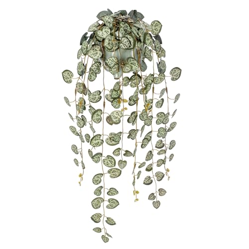 Hollyone Trailing Artificial Plants - Decorative Fake Potted String of Hearts for Indoors Outdoors, Faux Trailing Greenery for Home, Wall, Living Room, Bedroom, Office Decor