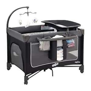 Pamo Babe Magic Fold Pack and Play with Bassinet, Changing Table, and Zipper Door